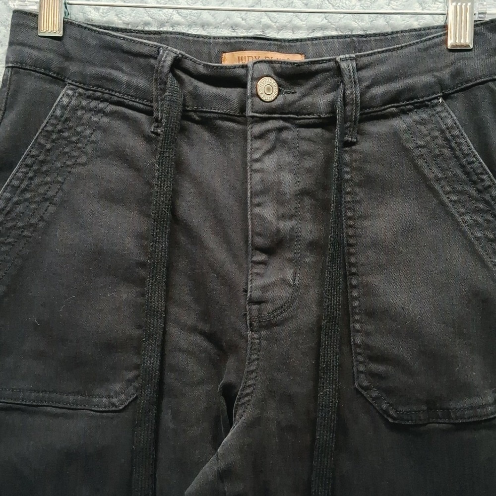 Judy Blue Navy KInd Thoughts Skinny Jeans High Rise Drawstring Size 3/26